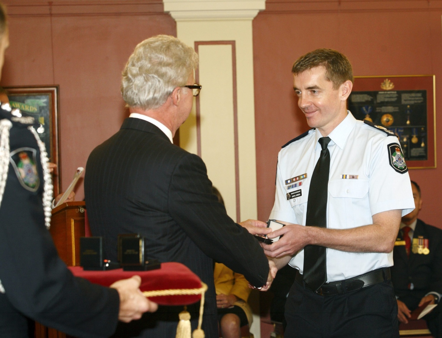 Cropped Image Receiving Group Bravery Citation